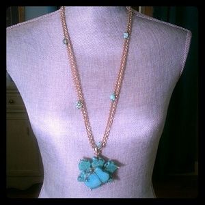 Chico's Turquoise and gold necklace